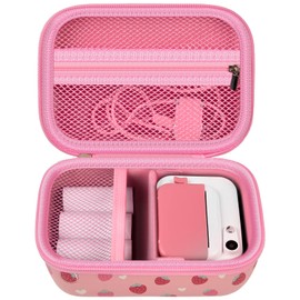 PAIYULE Kids Camera Bag for Uleway/for GlobalCrown/for Gofunly for Grepro/for Ushining Mini Digital Camera, Instant Cameras Protective Case Carry Bag Holder for Printing Paper (Case Only) Strawberry