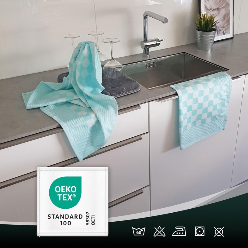 ZOLLNER 352 Tea Towels, 65 x 65 cm, 100% Cotton,
