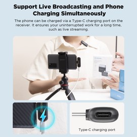 Boya BY-WM3T2 Mini Wireless Lavalier Microphone for Android, 2.4GHz Plug Play Lapel Microphone USB-C Condenser Microphone with Ball Characteristics Video Recording Tiktok Facebook YouTube Live Stream