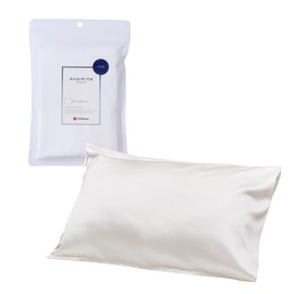 nishikawa PJ95855605 Newmine Silk Pillow Case, 35.4 x 17.7 inches (90 x 45 cm), Washable, 100% Silk, Beauty Sleeping, Made in Japan, White