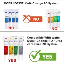 FILSADAE Quick-Change Push Button Water Filter Set, Replacement for Premier RO Pure&Zero Pure Reverse Osmosis System - 4-Pack Filtration kit, BUT DOES NOT Fit Watts Kwik-Change RO System