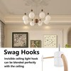 AUXBC 6PCS White Swag Hooks for Ceiling Hanging Lights, Aluminum