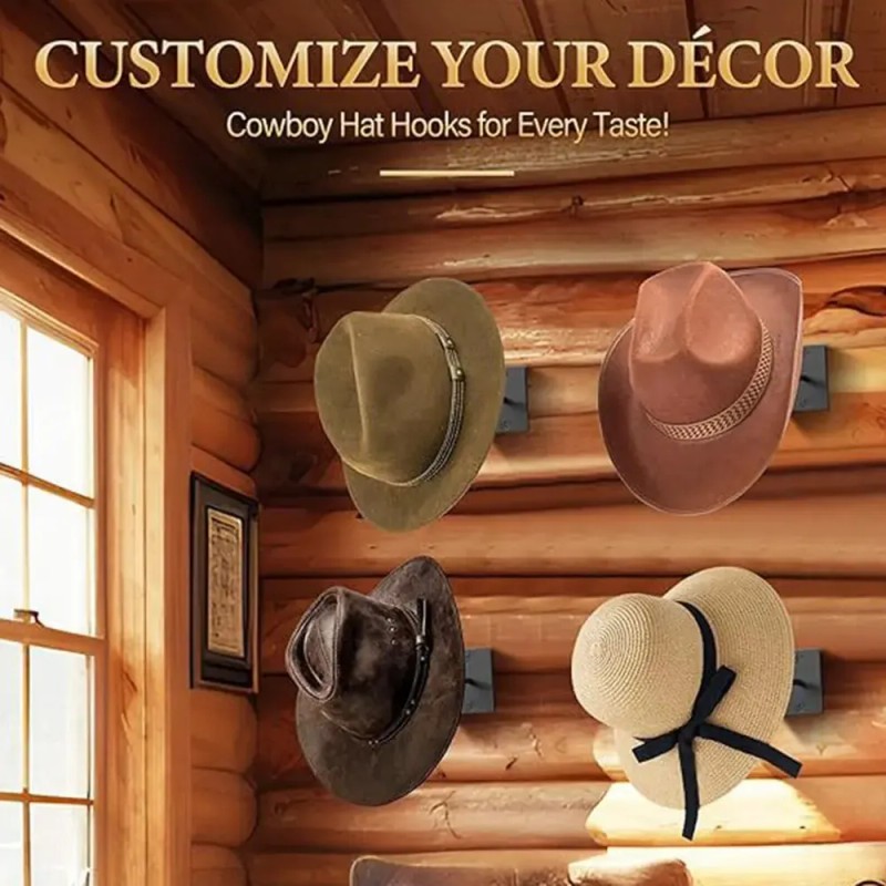 Soporte Para Sombreros De Vaquero Para Pared, Paquete De 4