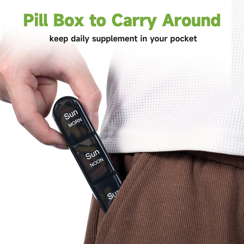 Daviky Weekly Pill Organizer 3X a Day, Travel Pill Box7