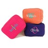 Monogrammed Waffle Cosmetic Bag with Name and Initial (Purple)