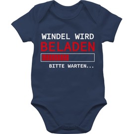 Shirtracer - Baby Bodysuit Boy Girl - Sayings - Nappy is Loaded, 1 Navy Blue