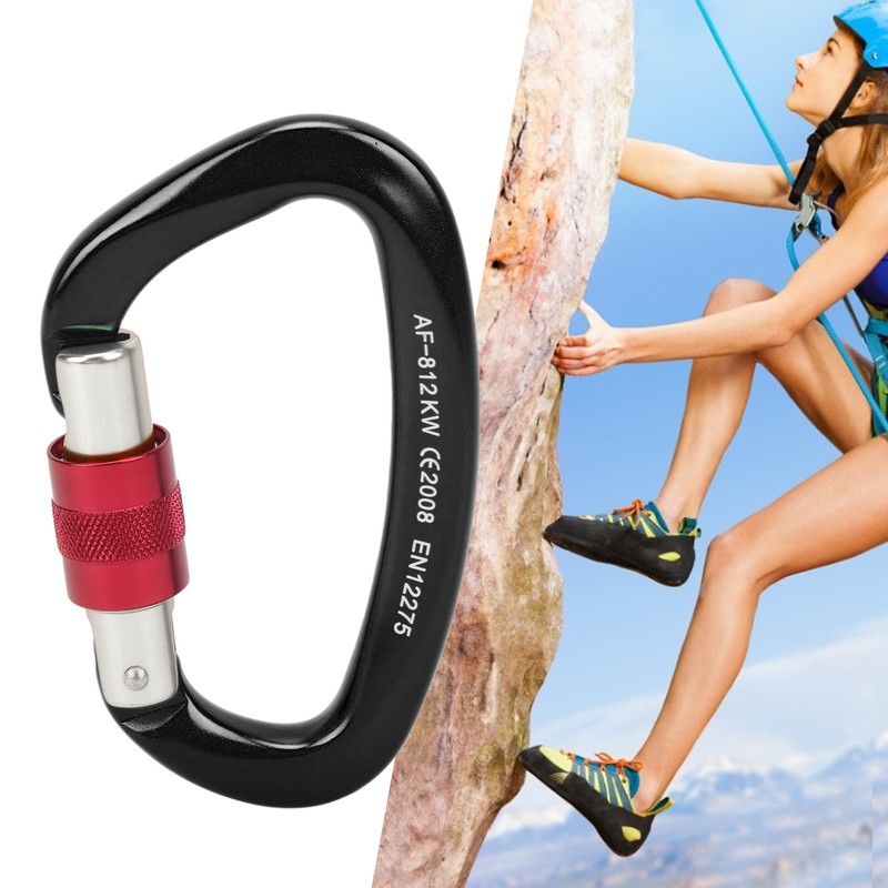 Climbing Carabiner Heavy Duty AntiSlip Design Durable Light Carabiner Clip