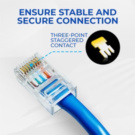 Spetstech RJ45 Connectors 50-Pack Cat 6 non-Through (Cat 6 Ends / Cat6 Plugs / RJ45 Modular Plugs/Ethernet Connectors) for Ethernet Cables. (50, Yellow)