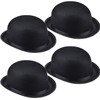 4 Packs Funny Party Hats Black Felt Derby Light Bowler