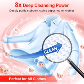 Binbata Laundry Detergent Sheets - Up To 128 Loads, Hypoallergenic, Eco-Friendly Peach Scent, Biodegradable, Plastic Free, Liquidless Laundry Sheets Suitable for Sensitive Skin