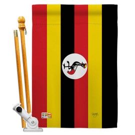 Nationality Uganda House Flag Set Regional Nation International World Country Particular Area Small Decorative Gift Yard Banner Double-Sided Made In USA 28 X 40