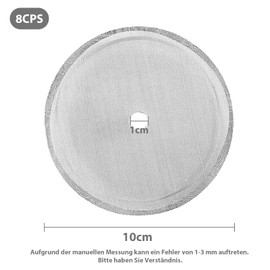 VZU 8 Pieces 10 cm Replacement Filter Strainer for Coffee Squeezer, 1 L French Press Strainer, Stainless Steel Replacement Filter Strainer, French Press Replacement Filter Strainer, for 1000 ml / 34