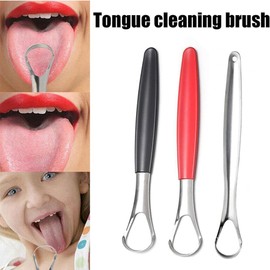 1Pc Sliver Tongue Scraper,Tongue Cleaner Cure Bad Breath,Metal Tongue Scraper, Stainless Steel Tongue Scraper,Professional Tongue Cleaner for Fresh Breath and Oral Care,Tongue Brushes,Scrapers Cleaner
