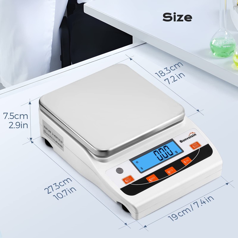 Bonvoisin Lab Scale 5000g/0.01g High Precision Laboratory Scientific Scale 0.01
