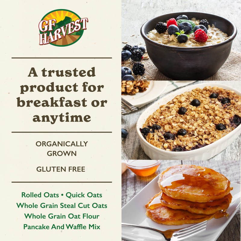 GF Harvest Gluten Free Organic Oat Groats, 2.5 Pound Bag,