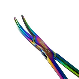 Multi Color Rainbow Mosquito Hemostat Forceps 5" Curved Pliers Stainless Steel (A2ZSCILAB Brand)