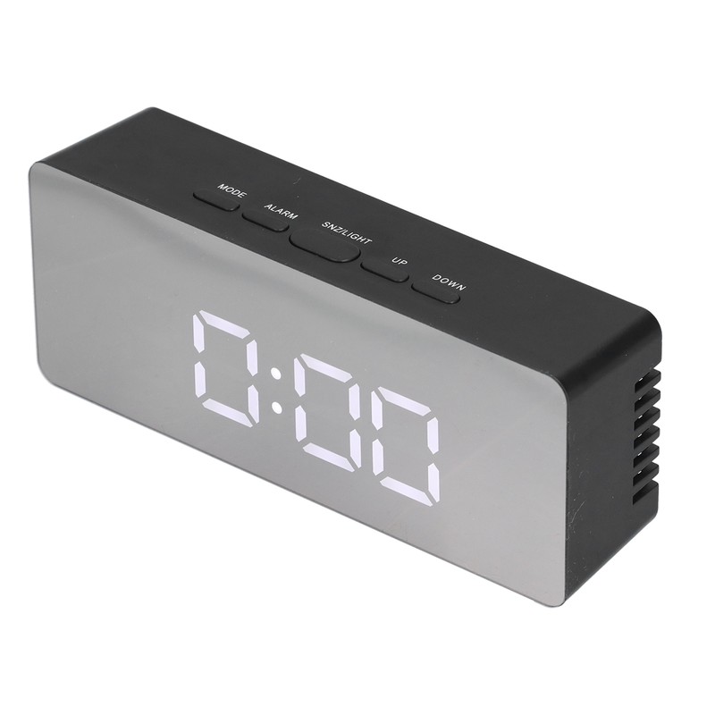 LED Mirror Alarm Clock Rectangular Digital Clock with Temperature Display