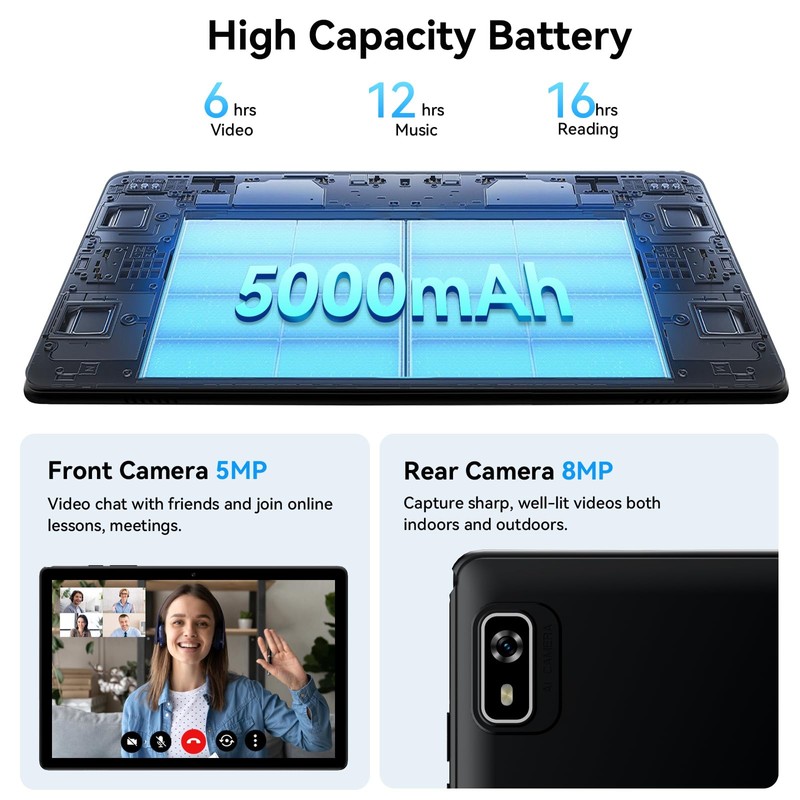 Android Tablet 10 inch, Android 15 Tablet with Keyboard, Mouse,