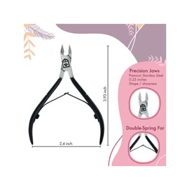 SENBACH Cuticle Trimmer, Cuticle Remover Cuticle Nipper Professional Stainless Steel Cuticle Cutter Clipper Durable Pedicure Manicure Tools for Fingernails and Toenails (Black)