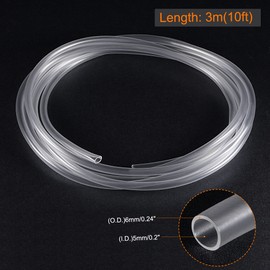 sourcing map PVC Transparent Hose Vinyl Tubing 5mm ID 6mm OD 10ft Flexible Lightweight for Water Tube,Air Tube