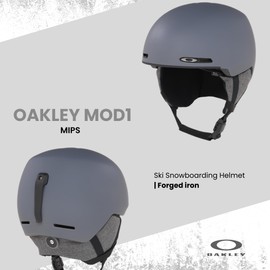 Oakley MOD1 MIPS Forged Iron Small Ski Snowboarding Helmet for Men for Women + Bundle with Designer iWear Collapsible Water Bottle with Carabiner