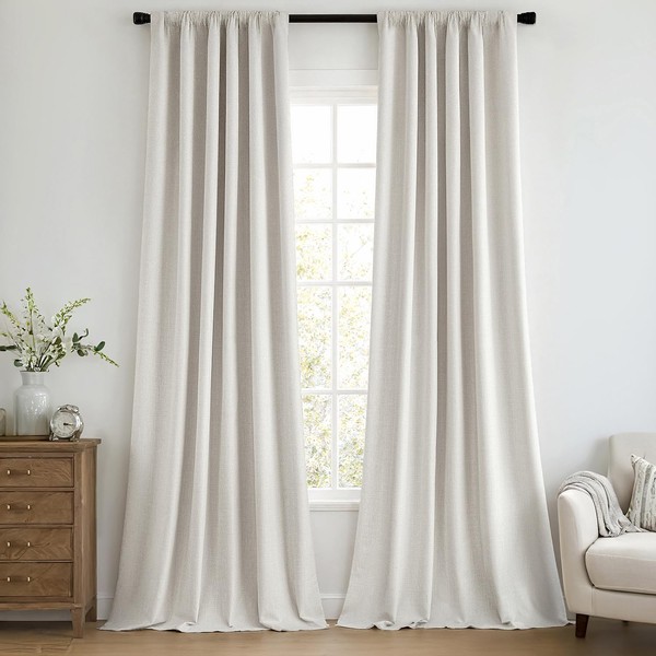MIULEE 100% Blackout Curtains 108 Inch Long 2 Panels Set