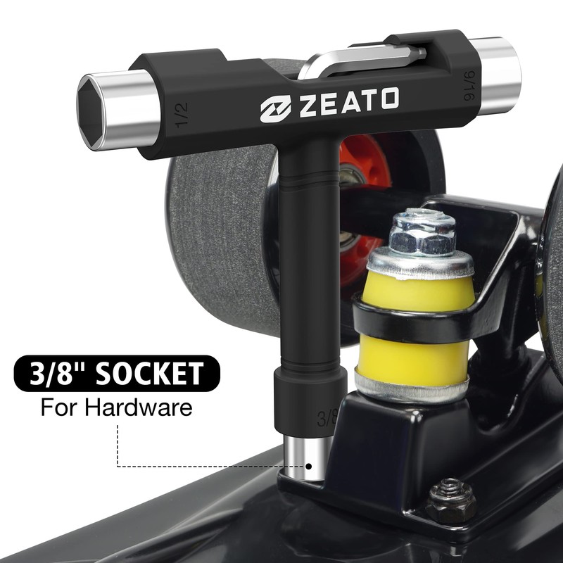 Zeato All-in-One Skate Tools Multi-Function Portable Skateboard T Tool Accessory