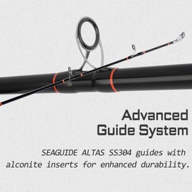 LITTMA All Rounder Graphite Composite Surf Fishing Rod - Lightweight and Durable 2-Piece Design - Ergonomic M/MH Spinning and Casting Rod for Saltwater Fishing Adventures
