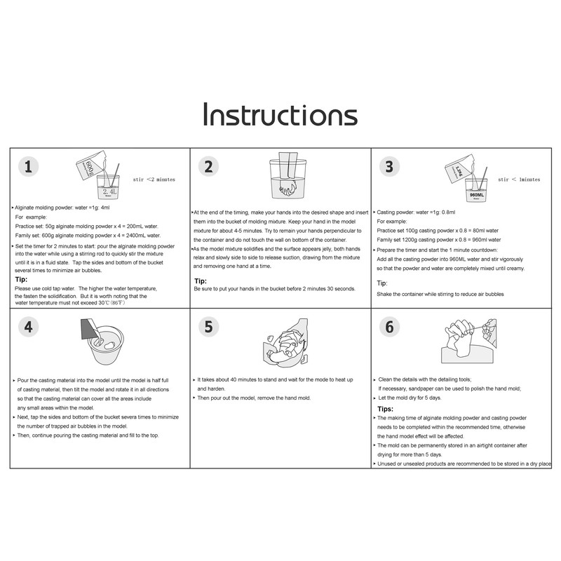 HopeMeng Family Hand Casting Kit with Practice Kit - Casts