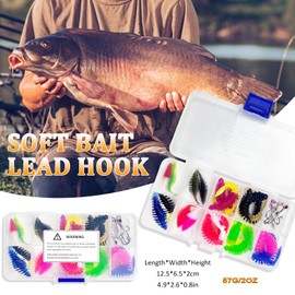 L PATTERN 30 PCS Forellen Gummi Set mit Box | Gummifische Forellenköder Kit | Gummiköder Set Forellen Angeln mit Jigkopf Kunstköder Trout Baits