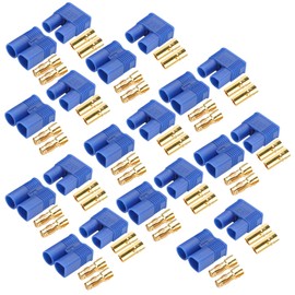 AYECEHI 10 Pairs EC3 Battery Connector Plugs EC3 Male Female 3.5mm Banana Plug Connectors Gold Bullet Connector for RC ESC LIPO Battery Device Electric Motor