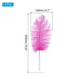 PATIKIL Feather Ballpoint Pen, 2 Pcs 0.5mm Fluffy Vintage Ink Quill Pen Refined Plated Rod Quill Pen for Calligraphy Writing Signature Guest Wedding Gift, Rose Red