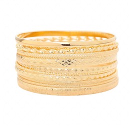 10pcs Gold Bangle Bracelets Set Gold Silver Plated Boho Vintage Multi Layer Chunky Stackable Indian Textured Metal Bracelets for Women Minimalist Wedding Bridal Prom Party Trendy Jewelry Gifts (Gold)