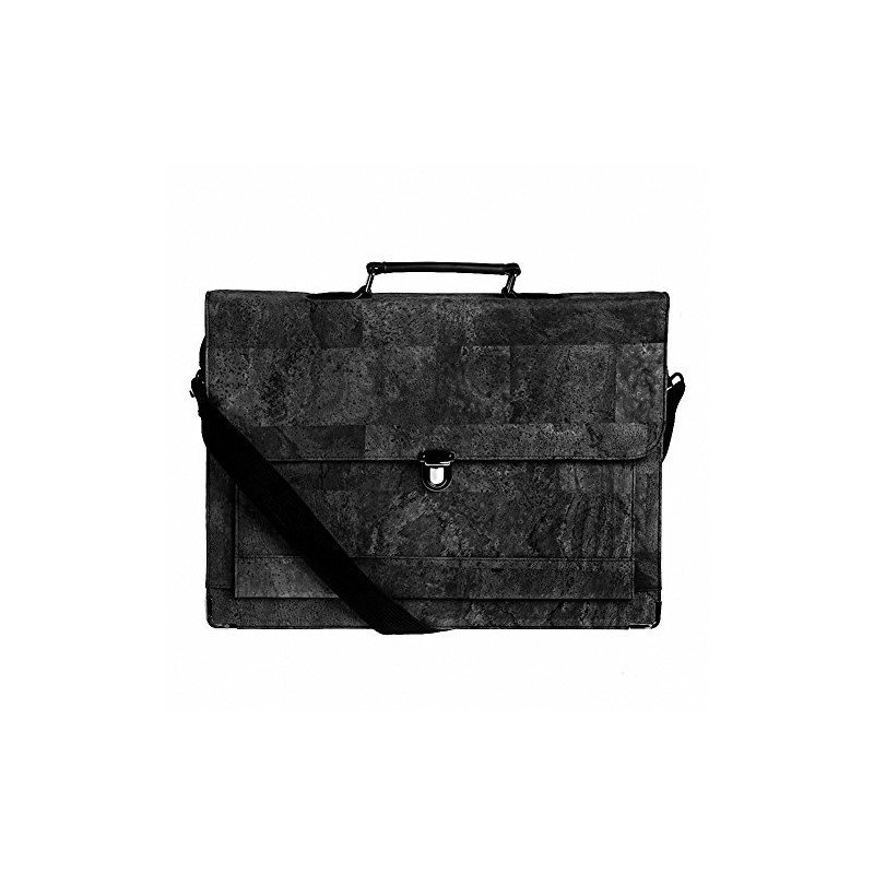 Earth Cork Faro Briefcase, Black, 16.25"