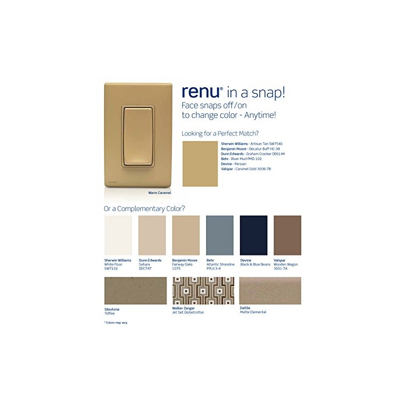 Leviton RER15-WC Renu Tamper-Resistant Outlet, 15-Amp, 125VAC, Warm Caramel