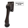 QCAA Solid Brass Drop Down Door Stop, 4", Oil Rubbed