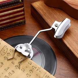 Vaguelly Marching fork for trombone, metal marching music holder, attachment to funnel, wind instrument, music book clamp, silver