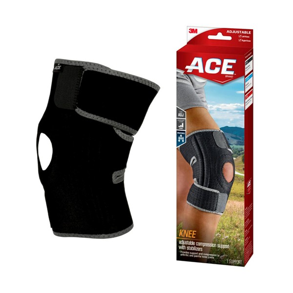 ACE Brand Adjustable Knee Brace with Side Stabilizers Provides Support