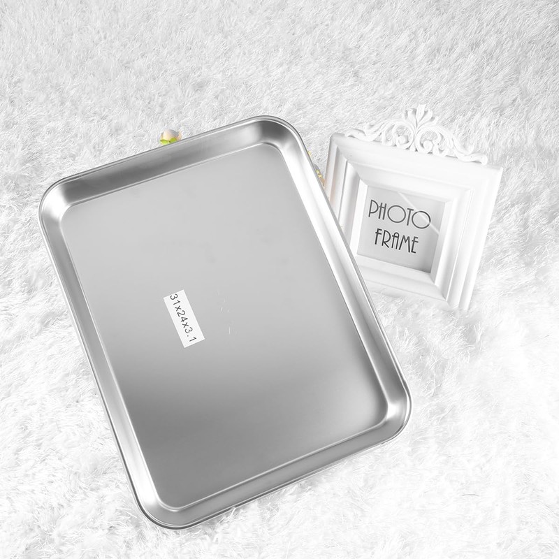 Medical Tray, Flat Piercing Rectangular, Multifunctional Stainless Steel Instrument Plate