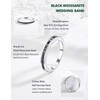 RANDES Black Moissanite Half Eternity Ring for Women Wedding Band