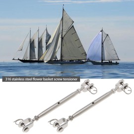 SING F LTD 2PCS M5 Turnbuckle Screw Tightener 316 Stainless Steel Closed Body Jaw Rigging Screw Jaw Turnbuckle Rigging Screw for Sailing Rowing 130mm
