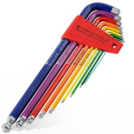 PB SWISS TOOLS 212LH-10RBCN Long Rainbow Wrench Set with Ball