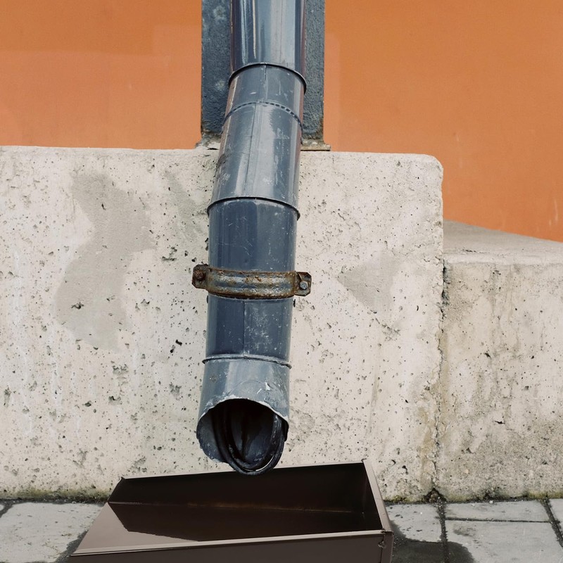 Housoutil Gutter Downspout Splash Block, Aluminum Alloy Downspout Diverter, Splash