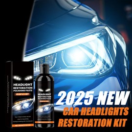 Xihongshi 2025 New Car Headlights Restoration Kit, Headlight Stain Remover Polishing Paste, Make the Headlights As Good as New, Long-Lasting Brightness