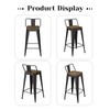 24 Inch Bar Stools Set of 4, Metal Stools for