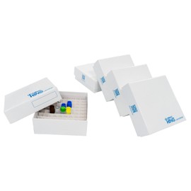 Pack of 5 cryobox, microcentrifuge tube container made of cardboard, cryogenic storage boxes for storing 1.5-2.0 ml microtubes and cryogenic devices, 81 grids, without film