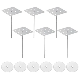 PATIKIL 4 Inch Perforated Insulation Pins with Round Washers, 50 Pcs Aluminum Insulating Nails Wall Plug for Fixing Foam Boards to Wall or Ceiling