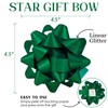 MEEDEE 4.5 inch Green Linear Glitter Gift Bow Self Adhesive