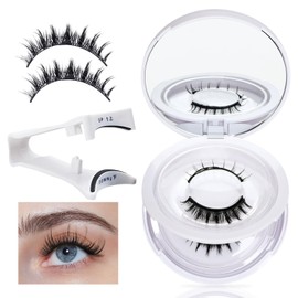 DAGEDA 2 Pairs Magnetic Eyelashes, Reusable Natural Look Lashes Kit, No Glue Needed & Durable, Easy to Wear and Remove Magnetic Eyelashes with Applicator(08 Natural)
