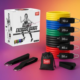 Keeble Outlet Resistance Bands Set – Exercise & Workout Bands for Women & Men, Stretch Bands for Fitness & Strength Training